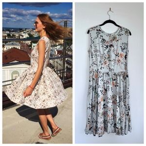 NWT Silversands Sleeveless Floral Dress in Light Blue Pink & Green Size S (IT40)